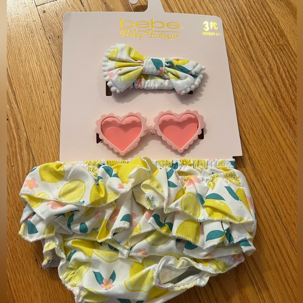 Lemons ruffled bottom sunglasses bow set